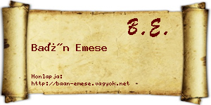 Baán Emese névjegykártya
