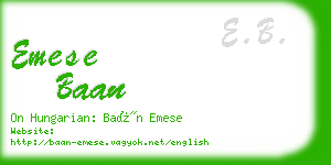 emese baan business card